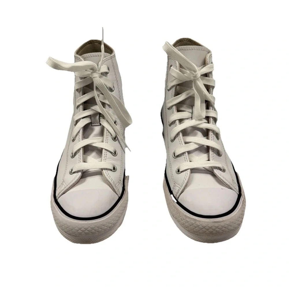 Converse Chuck Taylor All Star Lift‎ Leather High White Kid’s 6 Sneakers
